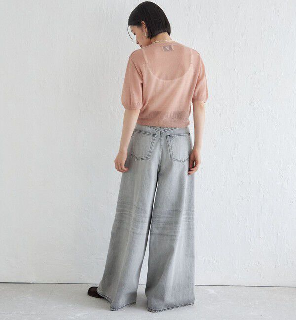 SHIPS for women「Wai＋:〈手洗い可能〉モヘヤブレンド 半袖 プルオーバー」|ニット・セーター|