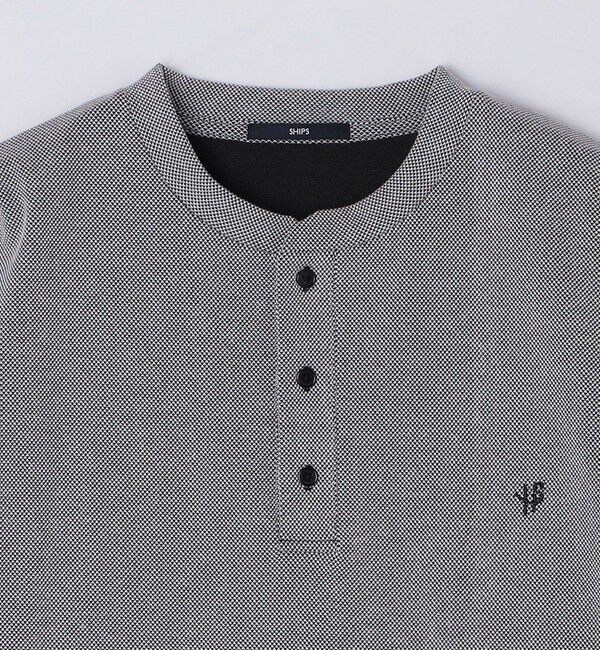 SHIPS「【WEB限定】SHIPS:〈抗菌・防臭〉ワンポイントロゴ バーズアイ ヘンリーネック 長袖 Tシャツ」|Tシャツ・カットソー|
