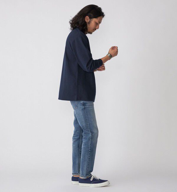 SHIPS「【WEB限定】SHIPS:〈抗菌・防臭〉ワンポイントロゴ バーズアイ ヘンリーネック 長袖 Tシャツ」|Tシャツ・カットソー|