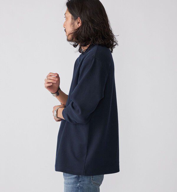 SHIPS「【WEB限定】SHIPS:〈抗菌・防臭〉ワンポイントロゴ バーズアイ ヘンリーネック 長袖 Tシャツ」|Tシャツ・カットソー|