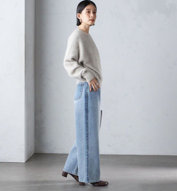 SHIPS for women「〈手洗い可能〉ビジュー FOX クルーネック プルオーバー」|ニット・セーター|