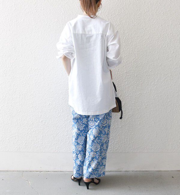 SHIPS any「【WEB限定】SHIPS any: 〈洗濯機可能〉リネン ミックス スタンドカラー ポケット シャツ 25SS」|シャツ・ブラウス|