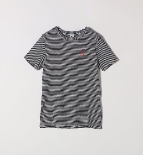 SHIPS any「【SHIPS any別注】PETIT BATEAU: ロゴ プリント コンパクト ボーダー TEE 25SS」|Tシャツ・カットソー|