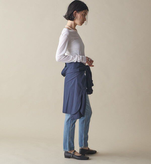 SHIPS for women「SHIPS NINE CASE:〈洗濯機可能〉ロゴ ロング スリーブ TEE」|Tシャツ・カットソー|