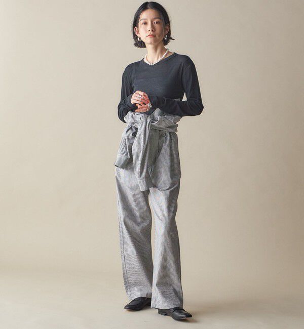 SHIPS for women「SHIPS NINE CASE:〈洗濯機可能〉ロゴ ロング スリーブ TEE」|Tシャツ・カットソー|