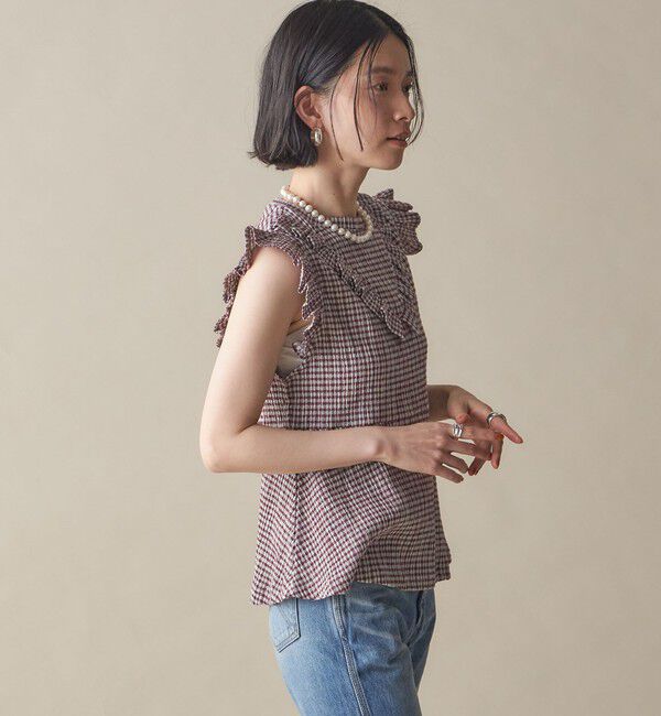 SHIPS for women「NINE CASE:〈手洗い可能〉フリル ノースリーブ トップス」|その他|