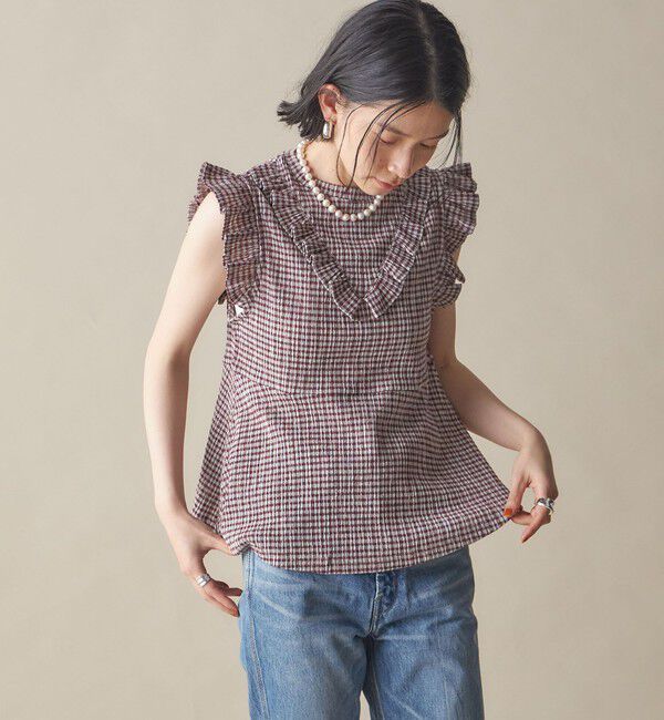 SHIPS for women「NINE CASE:〈手洗い可能〉フリル ノースリーブ トップス」|その他|