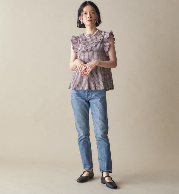 SHIPS for women「NINE CASE:〈手洗い可能〉フリル ノースリーブ トップス」|その他|