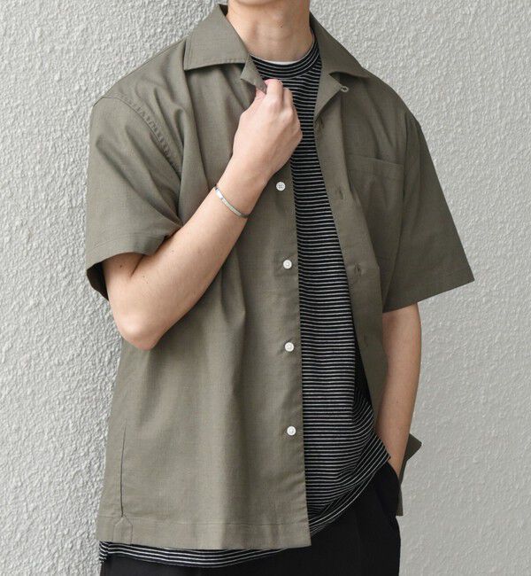 SHIPS any「SHIPS any:〈接触冷感/遮熱等〉ハイブリッドリネン オープンカラー シャツ(セットアップ対応)◇」|シャツ・ブラウス|