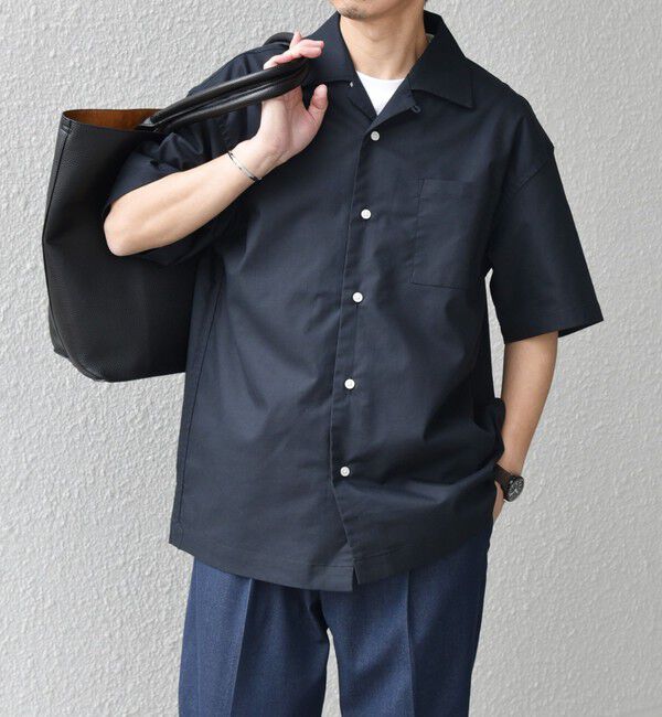 SHIPS any「SHIPS any:〈接触冷感/遮熱等〉ハイブリッドリネン オープンカラー シャツ(セットアップ対応)◇」|シャツ・ブラウス|