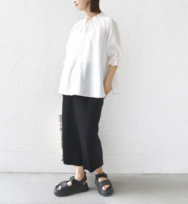 SHIPS for women「〈洗濯機可能〉前後 2WAY フリル リボン シアー ブラウス」|シャツ・ブラウス|