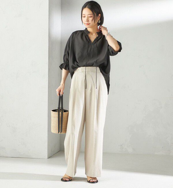 SHIPS for women「〈洗濯機可能〉前後 2WAY フリル リボン シアー ブラウス」|シャツ・ブラウス|