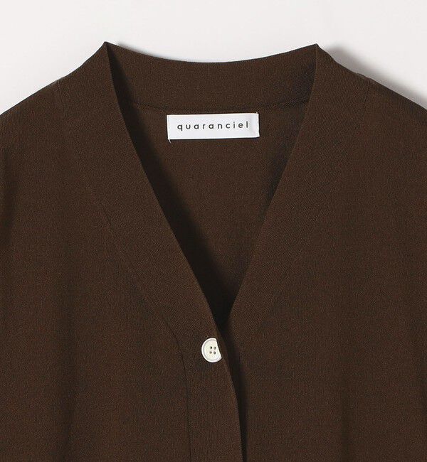 quaranciel「quaranciel:〈接触冷感〉 ワイド Vネック ハーフスリーブ シアー カーディガン」|カーディガン|
