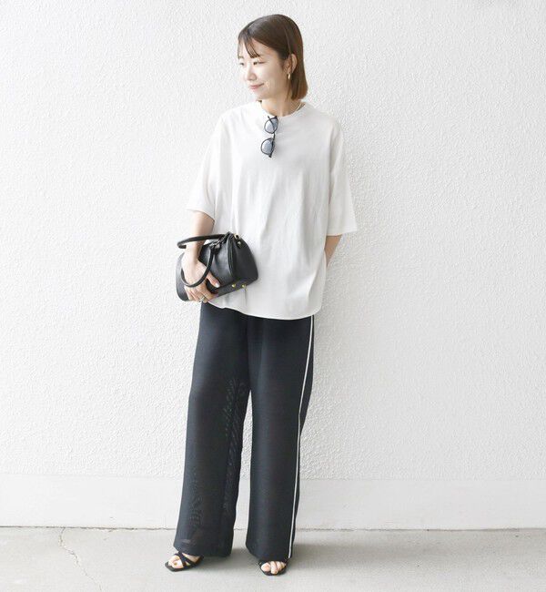 SHIPS any「SHIPS any:〈接触冷感/汗染み防止加工/洗濯機可能〉ラウンドヘム クルー ビッグ TEE」|Tシャツ・カットソー|