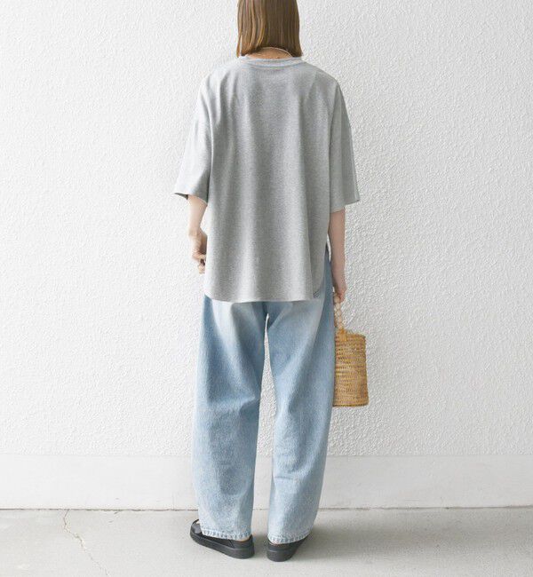 SHIPS any「SHIPS any:〈接触冷感/汗染み防止加工/洗濯機可能〉ラウンドヘム クルー ビッグ TEE」|Tシャツ・カットソー|