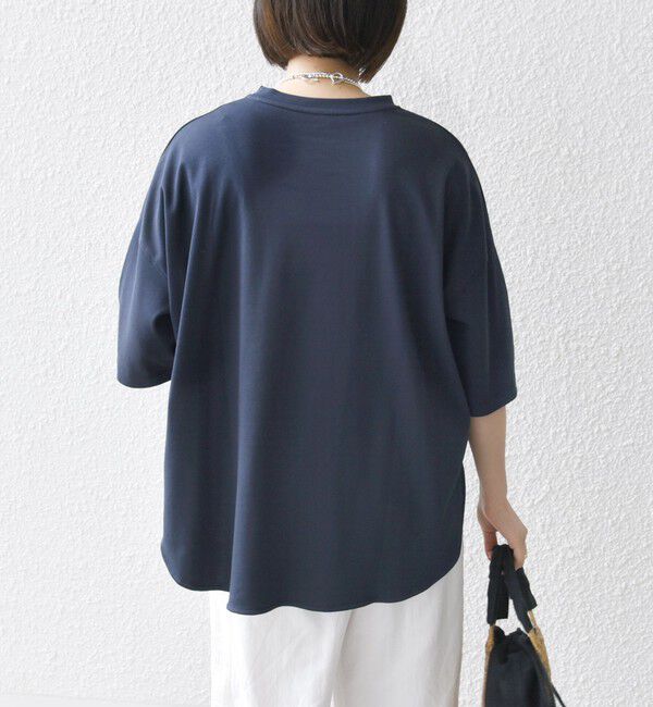 SHIPS any「SHIPS any:〈接触冷感/汗染み防止加工/洗濯機可能〉ラウンドヘム クルー ビッグ TEE」|Tシャツ・カットソー|
