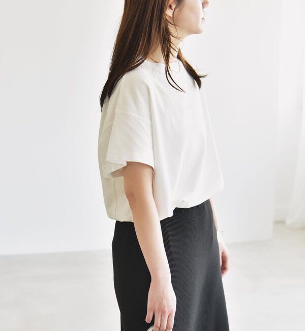 quaranciel「quaranciel:〈洗濯機可能〉カノコ Vガゼット ショートスリーブ クルーネック TEE」|Tシャツ・カットソー|