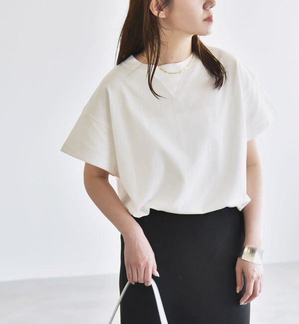 quaranciel「quaranciel:〈洗濯機可能〉カノコ Vガゼット ショートスリーブ クルーネック TEE」|Tシャツ・カットソー|