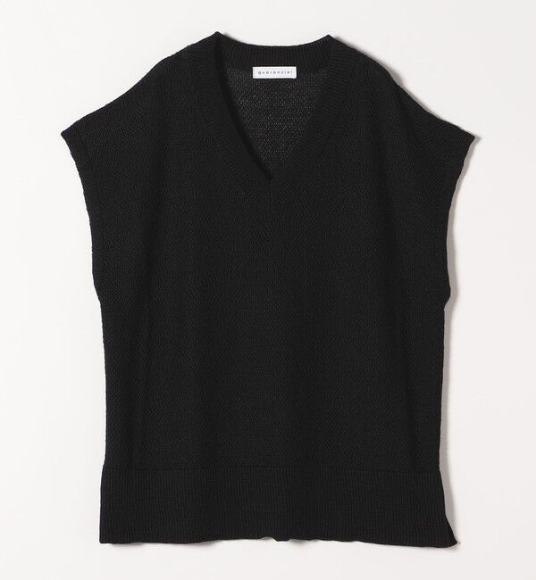 quaranciel「quaranciel:〈手洗い可能〉ラミー ミックス Vネック ノースリーブ シアー ニット」|ニット・セーター|