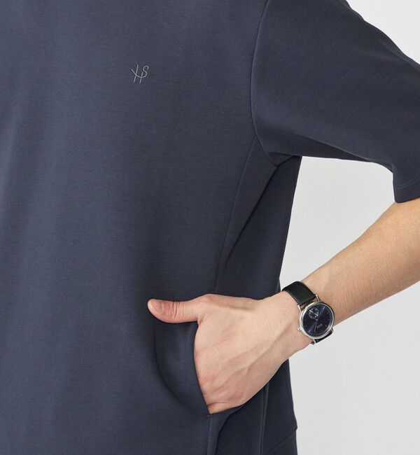 SHIPS「【WEB限定】SHIPS: テレワーク ビズ ワンポイントロゴ ポンチ Tシャツ」|Tシャツ・カットソー|