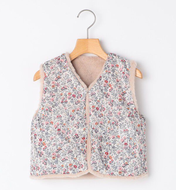 SHIPS KIDS「SHIPS KIDS:100～140cm / フェイクファー リバティ ベスト」|ダウンベスト・ベスト|