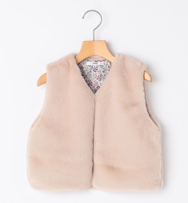 SHIPS KIDS「SHIPS KIDS:100～140cm / フェイクファー リバティ ベスト」|ダウンベスト・ベスト|