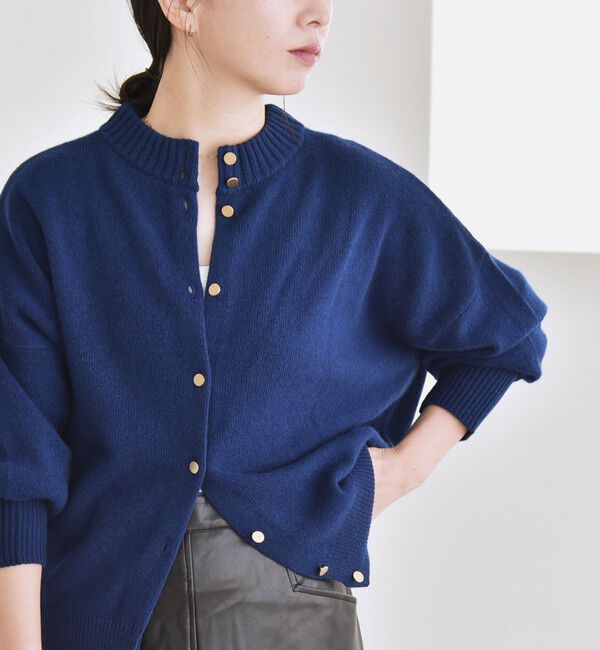 quaranciel「quaranciel: AQUA カシミヤ ミックス 2way ハイネック カーディガン」|カーディガン|