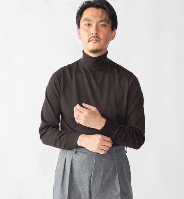 SHIPS「SHIPS:〈手洗い可能〉HANDFRAME 16ゲージ タートルネック プルオーバー ニット」|ニット・セーター|