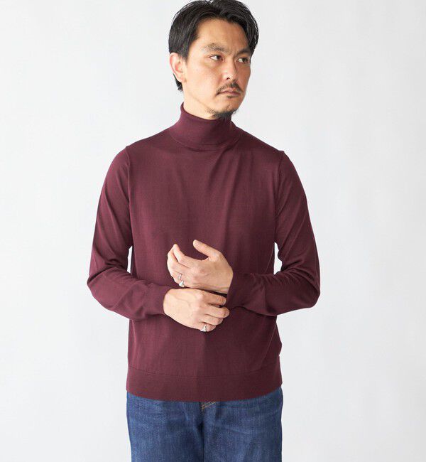 SHIPS「SHIPS:〈手洗い可能〉HANDFRAME 16ゲージ タートルネック プルオーバー ニット」|ニット・セーター|