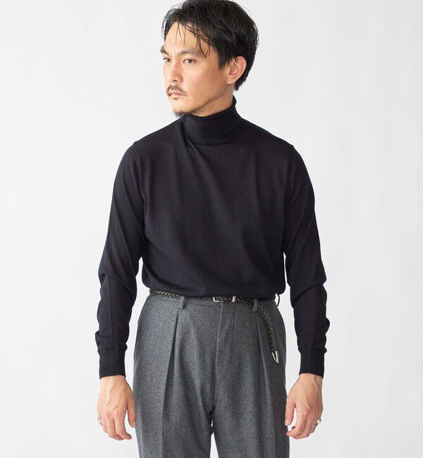 SHIPS「SHIPS:〈手洗い可能〉HANDFRAME 16ゲージ タートルネック プルオーバー ニット」|ニット・セーター|