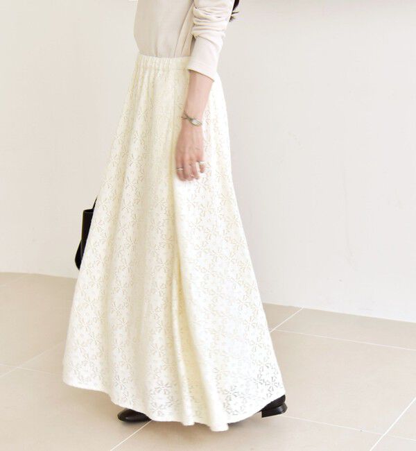 quaranciel「quaranciel:〈洗濯機可能〉フラワー レース フレア スカート」|フレア|