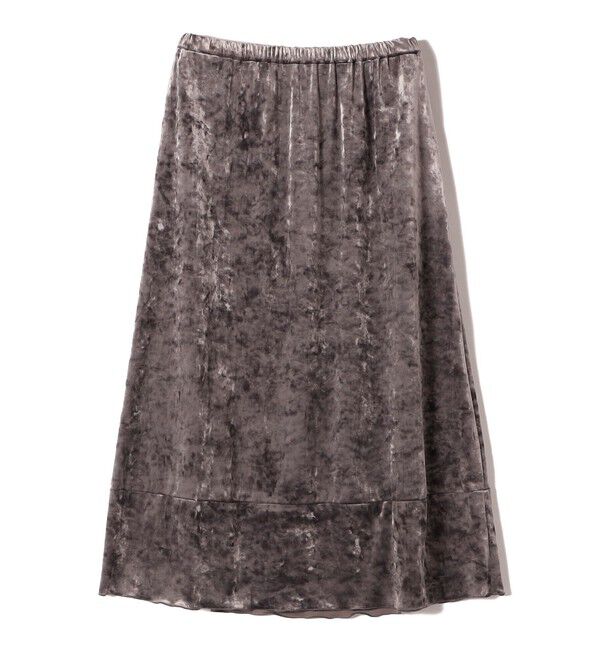 SHIPS for women「SHIPS Primary Navy Label:〈手洗い可能〉クラッシュ ベロア スカート」|スカート|グレー