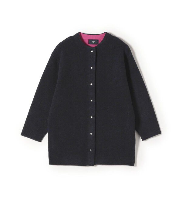 SHIPS Colors 「SHIPS Colors:〈手洗い可能〉チャイニーズラクーン 接結 ミディアムカーディガン◇」|カーディガン|ネイビー