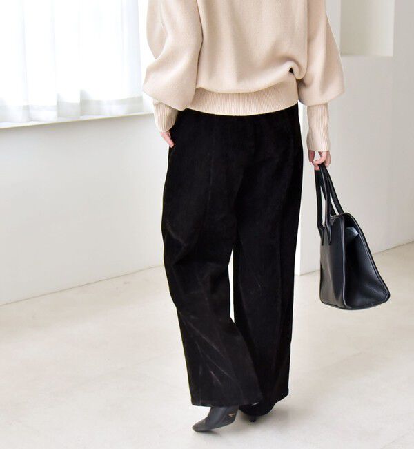 quaranciel「quaranciel:〈洗濯機可能〉ポリエステル ベロア ピンタック イージー ワイド パンツ」|その他|