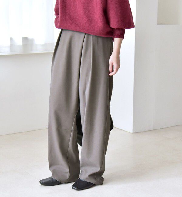 quaranciel「quaranciel:〈洗濯機可能〉ウォーム タック バレル イージー パンツ」|その他|チャコールグレー