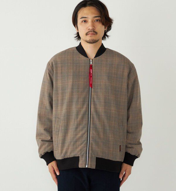 SHIPS Colors 「SHIPS Colors:チェック ボア ボマー ジャケット」|ブルゾン・スタジャン|