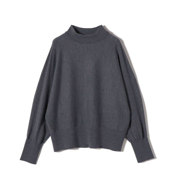 SHIPS for women「SHIPS Primary Navy Label:MERINO WOOL ハイネック ドルマン ニット」|ニット・セーター|ダークグレー