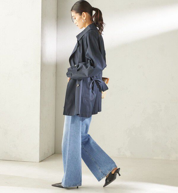 SHIPS for women「〈撥水加工〉バック ギャザー ドロスト ミディ丈 トレンチ」|トレンチコート|
