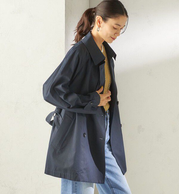 SHIPS for women「〈撥水加工〉バック ギャザー ドロスト ミディ丈 トレンチ」|トレンチコート|