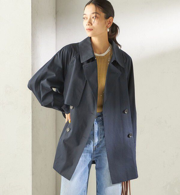 SHIPS for women「〈撥水加工〉バック ギャザー ドロスト ミディ丈 トレンチ」|トレンチコート|