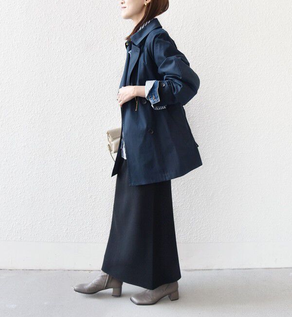 SHIPS for women「〈撥水加工〉バック ギャザー ドロスト ミディ丈 トレンチ」|トレンチコート|