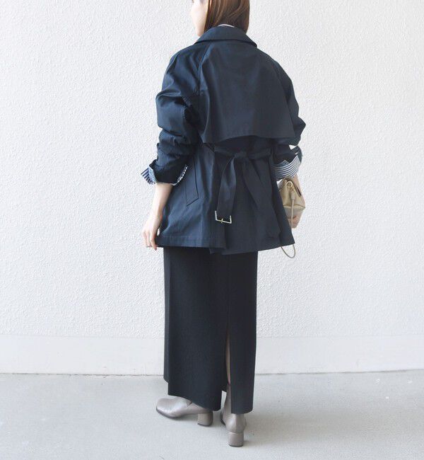 SHIPS for women「〈撥水加工〉バック ギャザー ドロスト ミディ丈 トレンチ」|トレンチコート|