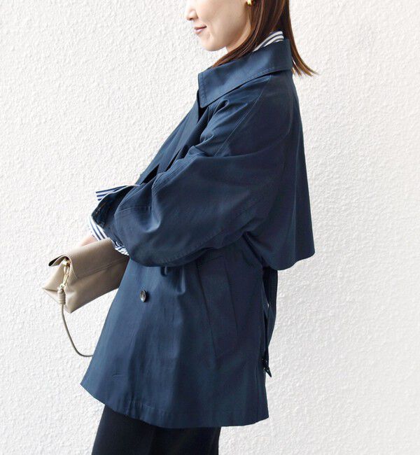 SHIPS for women「〈撥水加工〉バック ギャザー ドロスト ミディ丈 トレンチ」|トレンチコート|