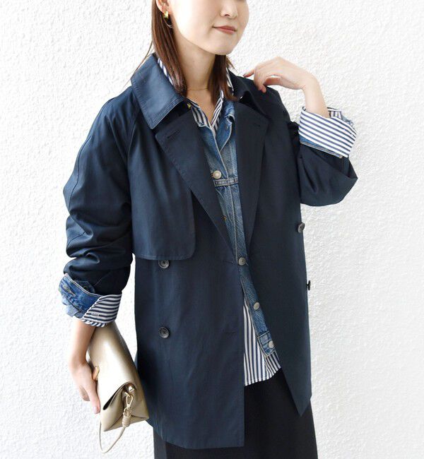 SHIPS for women「〈撥水加工〉バック ギャザー ドロスト ミディ丈 トレンチ」|トレンチコート|