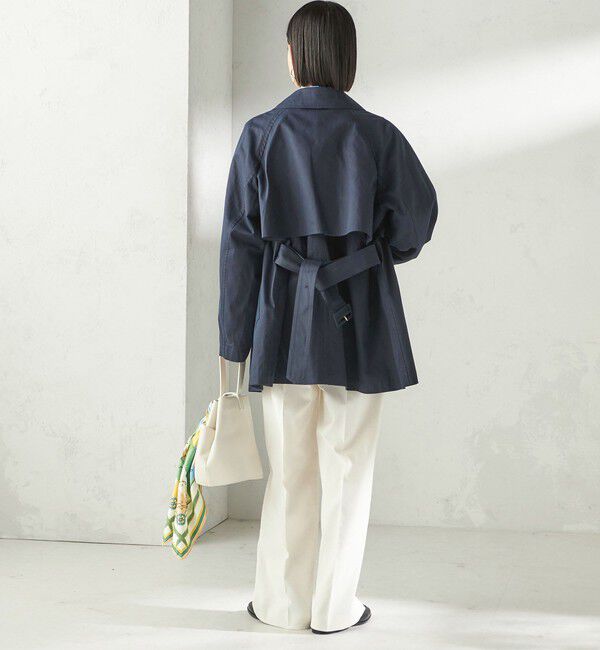 SHIPS for women「〈撥水加工〉バック ギャザー ドロスト ミディ丈 トレンチ」|トレンチコート|