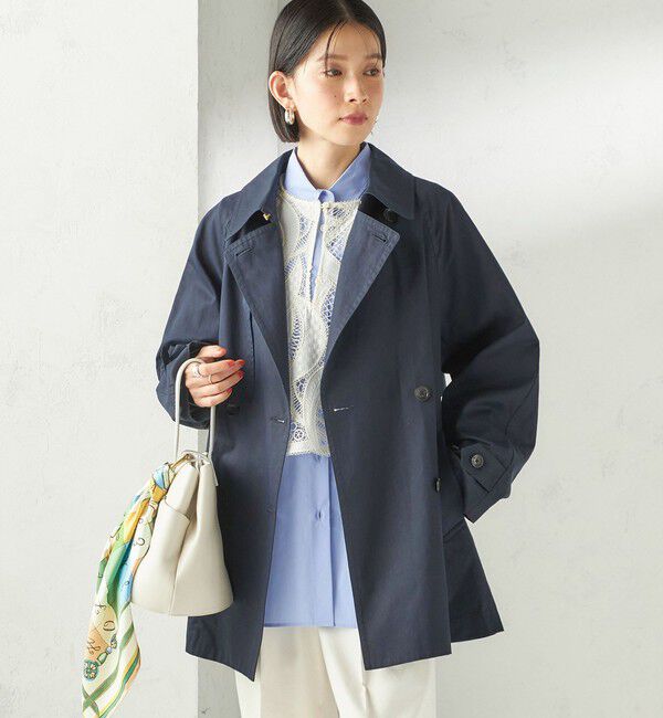 SHIPS for women「〈撥水加工〉バック ギャザー ドロスト ミディ丈 トレンチ」|トレンチコート|