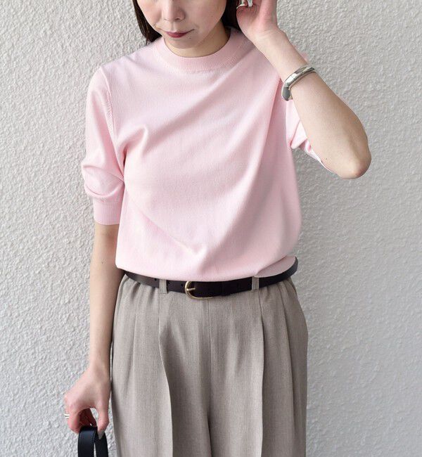 SHIPS Colors 「SHIPS Colors:〈接触冷感・手洗い可能〉14ゲージ 5分袖 ニット◇」|ニット・セーター|