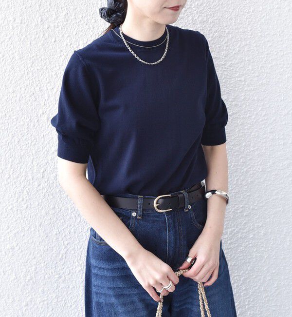 SHIPS Colors 「SHIPS Colors:〈接触冷感・手洗い可能〉14ゲージ 5分袖 ニット◇」|ニット・セーター|