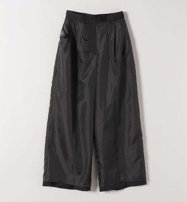 quaranciel「quaranciel:〈手洗い可能〉サテン ワイド ストレート スラックス」|その他|