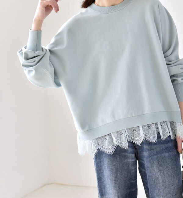 quaranciel「quaranciel:〈手洗い可能〉レースヘム ドルマン ニット プルオーバー」|ニット・セーター|